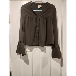 Mimi Chica L Olive Green Blouse